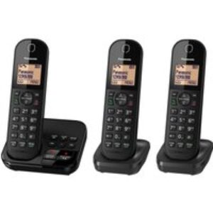 PANASONIC KX-TGC423EB Cordless Phone with Answering Machine - Triple Handsets