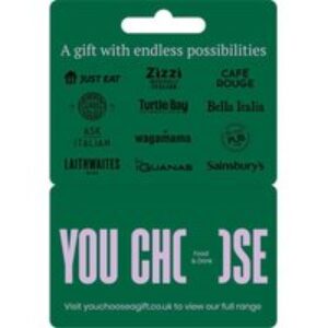 YOU CHOOSE Food & Drinks Gift Card - £15