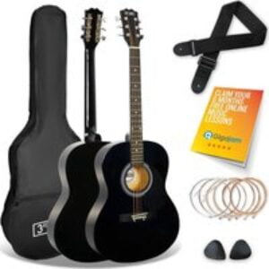 3Rd Avenue Full Size 4/4 Acoustic Guitar Bundle - Black