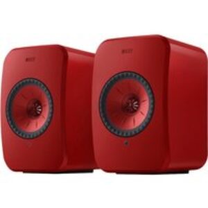 KEF AUDIO LSX II Wireless Multi-room Bookshelf Speakers - Lava Red