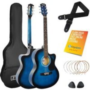 3RD AVENUE Full Size 4/4 Cutaway Acoustic Guitar Bundle - Blueburst