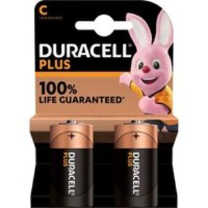 DURACELL Plus C Alkaline Batteries - Pack of 2