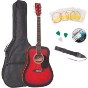 ENCORE EWP-100RB Acoustic Guitar Bundle - Redburst