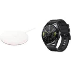 Huawei Watch GT 3 Active & Wireless Charger Bundle - Black