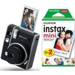Instax mini 40 Instant Camera & 20 Shot Film Pack Bundle - Black