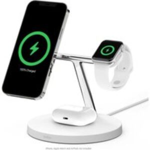 BELKIN WIZ009myWH 3-in-1 Qi Wireless Charging Pad with MagSafe