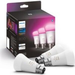 PHILIPS HUE White & Colour Ambiance Smart LED Bulb with Bluetooth - B22