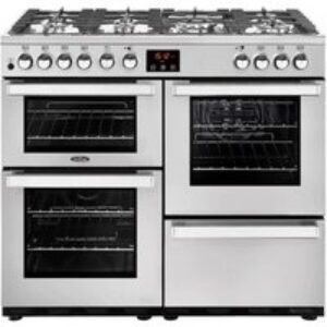 BELLING Cookcentre 100DFT Dual Fuel Range Cooker - Stainless Steel