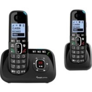 AMPLICOMMS BigTel 1582 Voice Cordless Phone - Twin Handsets