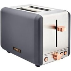 TOWER Cavaletto T20036RGG 2-Slice Toaster - Grey & Rose Gold