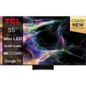 55" TCL 55C845K  Smart 4K Ultra HD HDR Mini LED QLED TV with Google Assistant