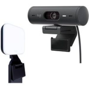 Logitech Brio 500 Full HD Webcam & Litra Glow Streaming Light Bundle