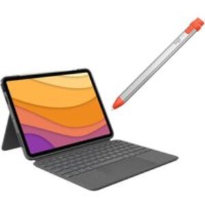 Logitech Combo Touch iPad Air 10.9" (4th & 5th gen) Keyboard Folio Case & Crayon Digital Pencil for iPad Bundle