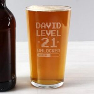 Personalised Level Up Birthday Pint Glass – Only at Menkind