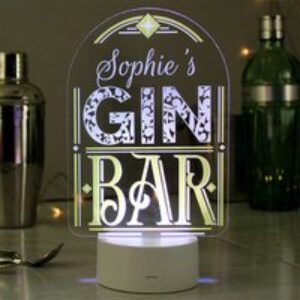 Personalised Gin Bar Colour-Changing LED Light