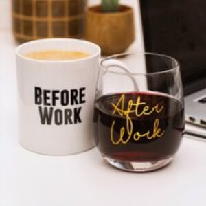 Before and After Work Mug and Wine Glass Gift Set