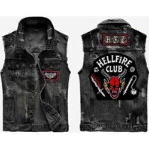 Stranger Things Hellfire Club Denim Sleeveless Jacket