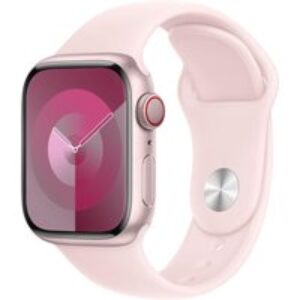 APPLE Watch Series 9 Cellular - 41 mm Pink Aluminium Case with Light Pink Sports Band