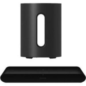 Sonos Ray Compact Sound Bar & SUB Mini Wireless Subwoofer Bundle - Black