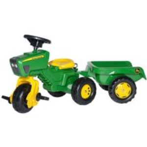 ROLLY TOYS rollyTrac John Deere Kids' Ride-On Toy with Trailer - Green
