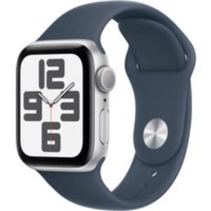 APPLE Watch SE (2023) - 40 mm Silver Aluminium Case with Storm Blue Sports Band