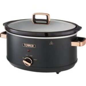 TOWER Cavaletto T16043BLK Slow Cooker - Black & Rose Gold