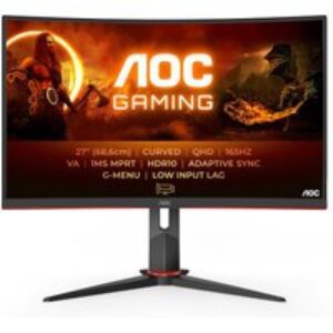 AOC CQ27G2S/BK Quad HD 27" Curved VA LCD Gaming Monitor - Black