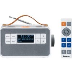 LENCO Senior PDR-065 Portable DABﱓ Smart Bluetooth Clock Radio - White