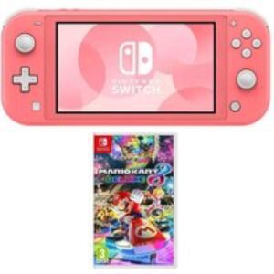 Nintendo Switch Lite (Coral) & Mario Kart 8 Deluxe Bundle