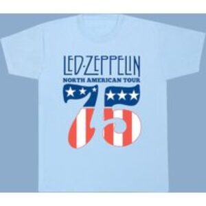 Led Zeppelin: 1975 North American Tour Blue T-Shirt