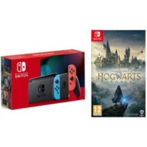 Nintendo Switch (Neon Red and Blue) & Hogwarts Legacy Bundle