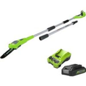 Greenworks GWG24PS20K2 Cordless Pole Saw with 1 Battery - Black