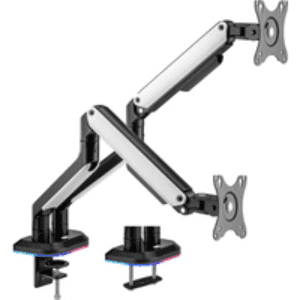 electriQ Gaming Dual Monitor Arm with RGB Lighting