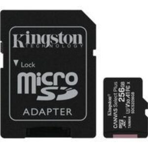 Kingston Canvas Select Plus 256GB UHS-I Micro SD Memory Card + SD Adapter
