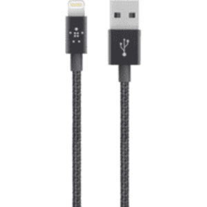 Belkin Mixit Metallic Lightning To USB Charging Cable 1.2m - Brand New - Black